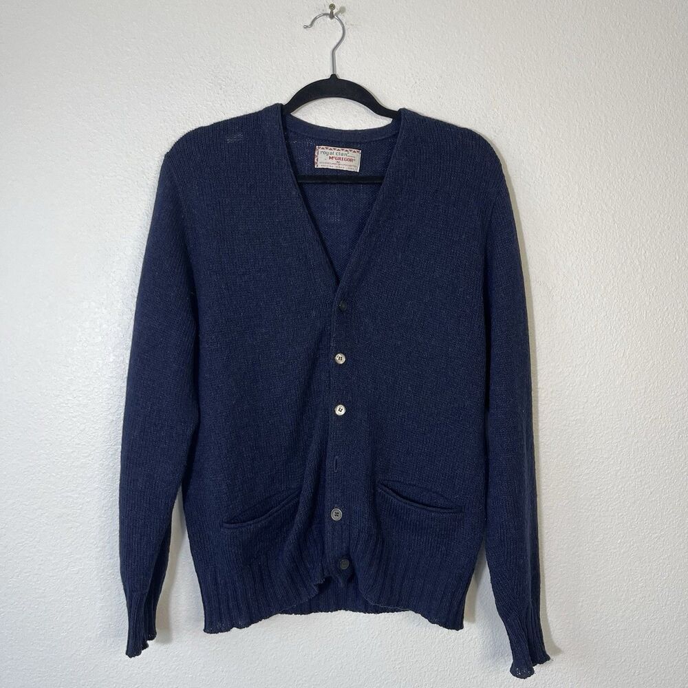 Vintage 60s Royal Clan McGregor Shetland Cardigan Medium Kurt Cobain Grunge